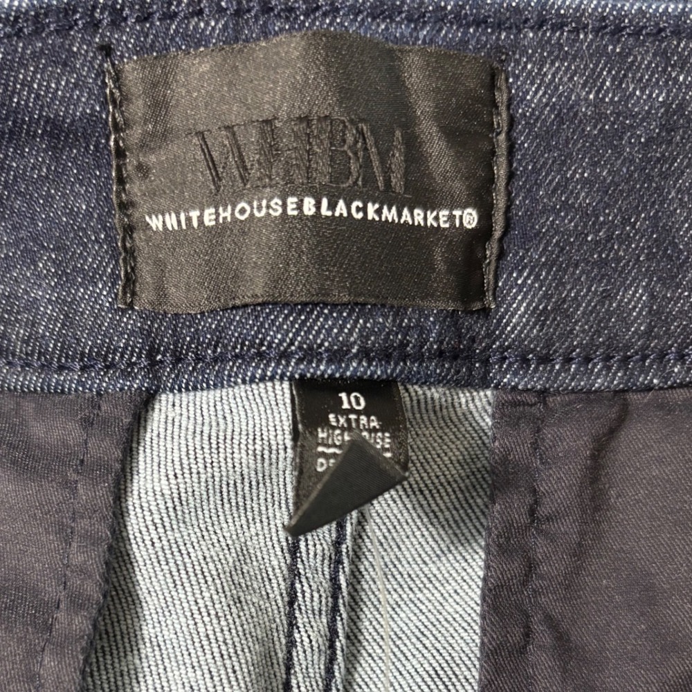 NWT White House Black Market Chain Detail Extra High Rise Wide Leg Jean Size 10R - Picture 6 of 7